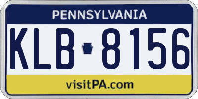 PA license plate KLB8156