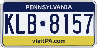 PA license plate KLB8157