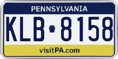PA license plate KLB8158