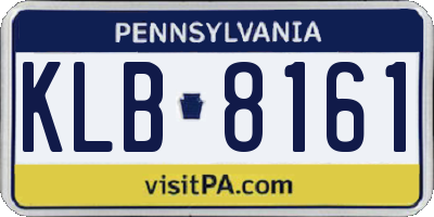 PA license plate KLB8161