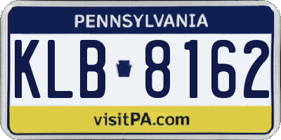 PA license plate KLB8162