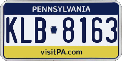PA license plate KLB8163