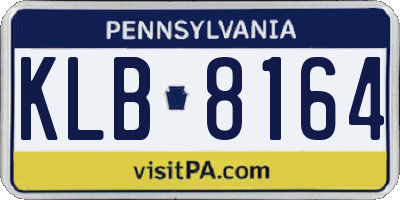 PA license plate KLB8164