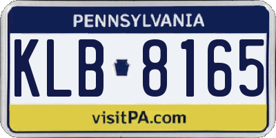 PA license plate KLB8165