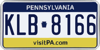 PA license plate KLB8166