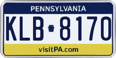 PA license plate KLB8170