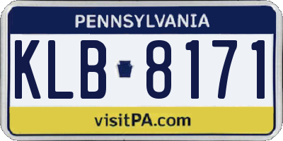 PA license plate KLB8171