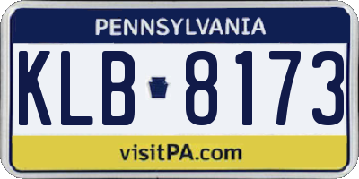 PA license plate KLB8173