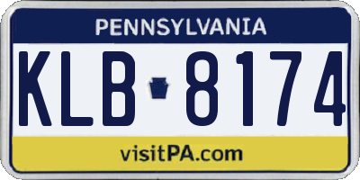 PA license plate KLB8174