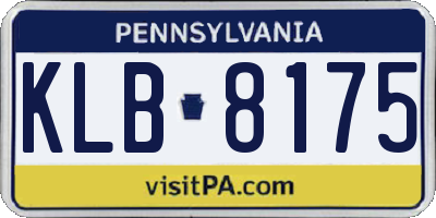 PA license plate KLB8175