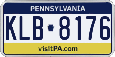 PA license plate KLB8176