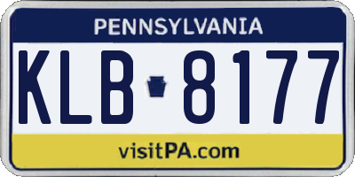 PA license plate KLB8177