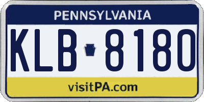 PA license plate KLB8180