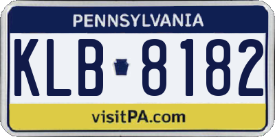 PA license plate KLB8182