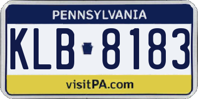 PA license plate KLB8183
