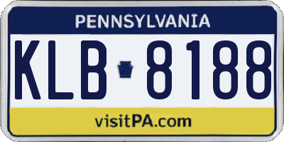 PA license plate KLB8188