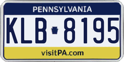 PA license plate KLB8195