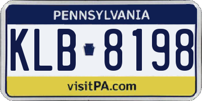 PA license plate KLB8198