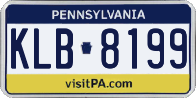 PA license plate KLB8199