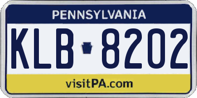 PA license plate KLB8202