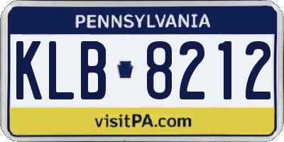 PA license plate KLB8212