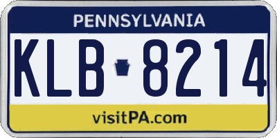 PA license plate KLB8214