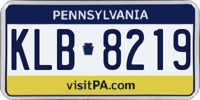 PA license plate KLB8219