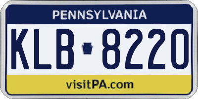 PA license plate KLB8220