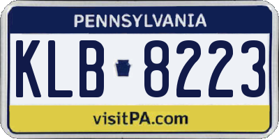 PA license plate KLB8223