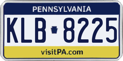 PA license plate KLB8225