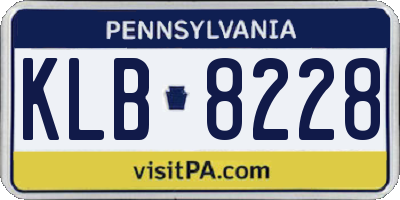 PA license plate KLB8228