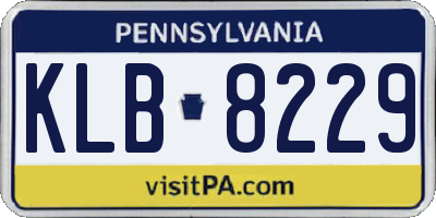PA license plate KLB8229
