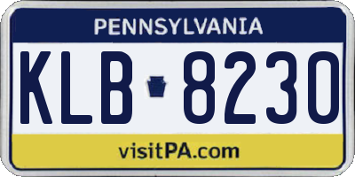 PA license plate KLB8230