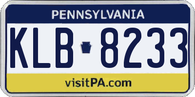 PA license plate KLB8233