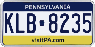 PA license plate KLB8235