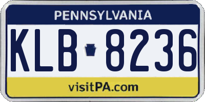 PA license plate KLB8236
