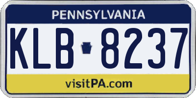 PA license plate KLB8237