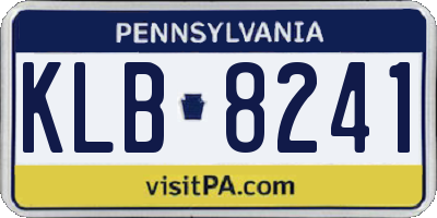 PA license plate KLB8241