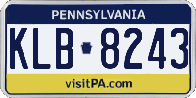 PA license plate KLB8243