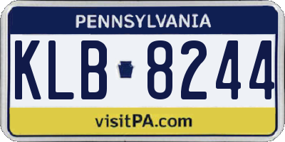 PA license plate KLB8244