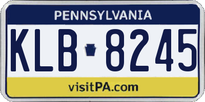 PA license plate KLB8245
