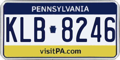PA license plate KLB8246