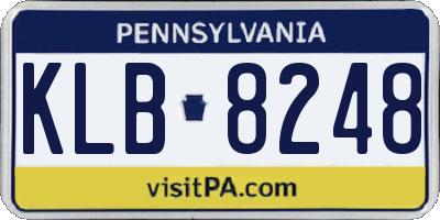 PA license plate KLB8248