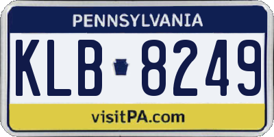 PA license plate KLB8249