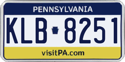 PA license plate KLB8251