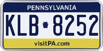 PA license plate KLB8252