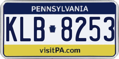 PA license plate KLB8253