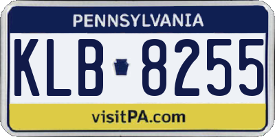 PA license plate KLB8255