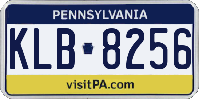 PA license plate KLB8256