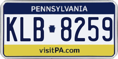 PA license plate KLB8259